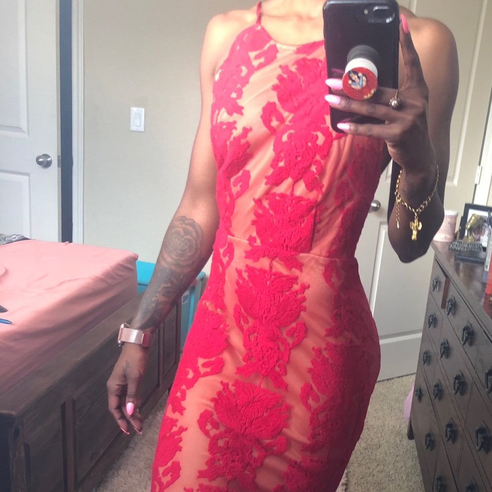 Red Backless Formal Dress